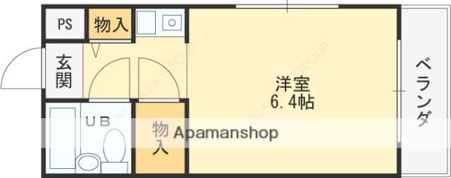 スカイキャンパス旭ヶ丘(ワンルーム/2階)の間取り写真