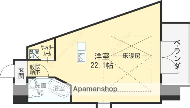 エルベコート太子橋駅前(ワンルーム/10階)の間取り写真