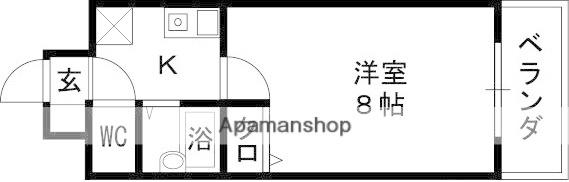 メリックビル2(1K/6階)の間取り写真