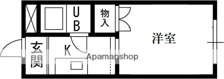 三島ハイツ(1K/2階)の間取り写真