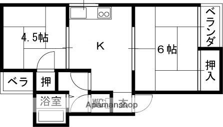 石戸マンション(2K/3階)の間取り写真