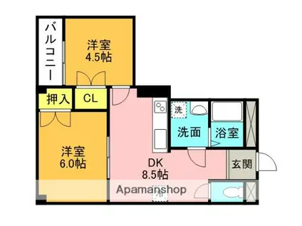 寿賀マンション(2DK/2階)の間取り写真