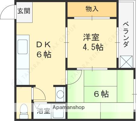 第1松田ハイム(2DK/4階)の間取り写真