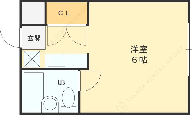 シャルム岡山手(1K/2階)の間取り写真