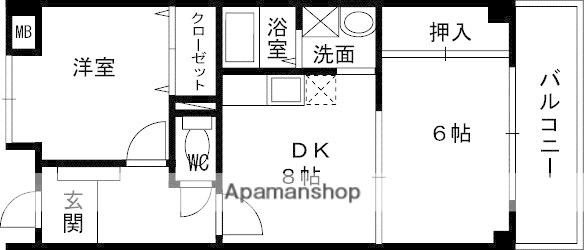 グリーンピア東寝屋川(2DK/3階)の間取り写真