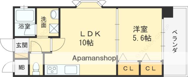 コンフォート鶴見(1LDK/4階)の間取り写真