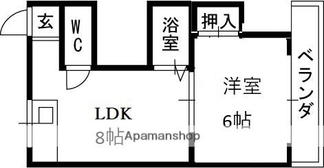大島マンション(1LDK/2階)の間取り写真