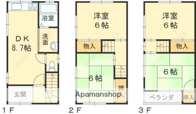 錦町岡村様借家(4DK)の間取り写真