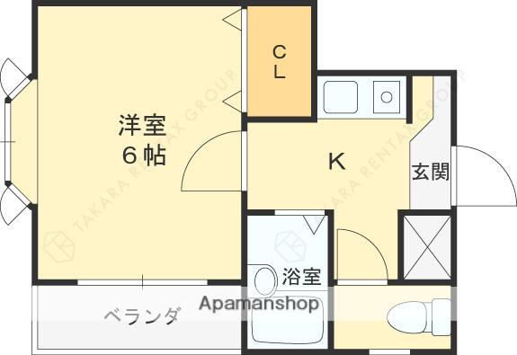 ベルファ大和田(1K/3階)の間取り写真