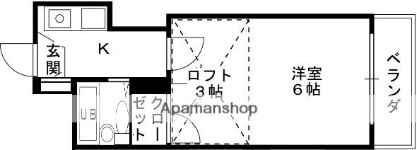 アメニティ寝屋川(1K/2階)の間取り写真
