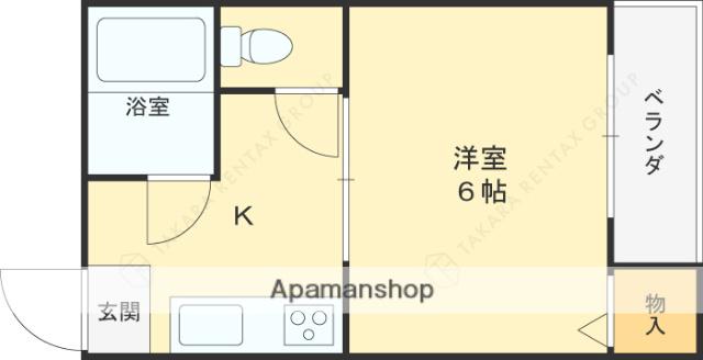 クイーン桜木(1K/1階)の間取り写真