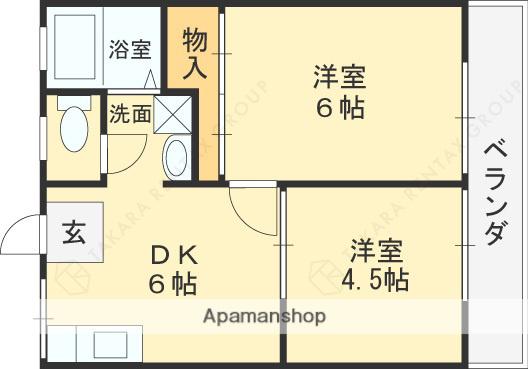 ファミリア1(2DK/2階)の間取り写真