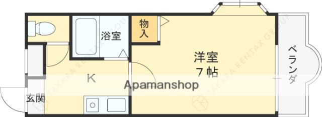 黒原ハイツ(1K/3階)の間取り写真