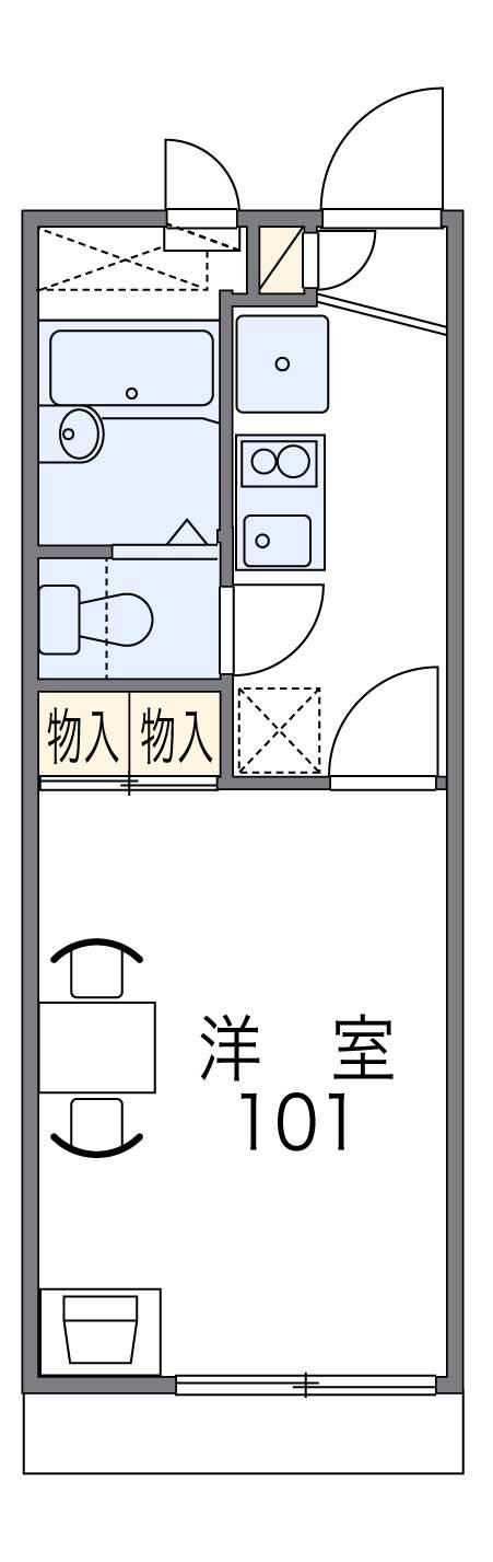 レオパレスヒライ2(1K/1階)の間取り写真