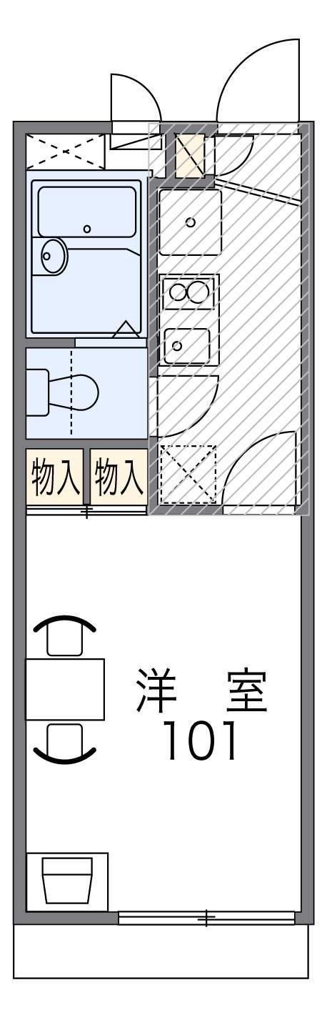 レオパレスヒライⅢ(1K/2階)の間取り写真