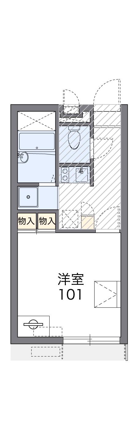 レオパレス清瀧B(1K/1階)の間取り写真