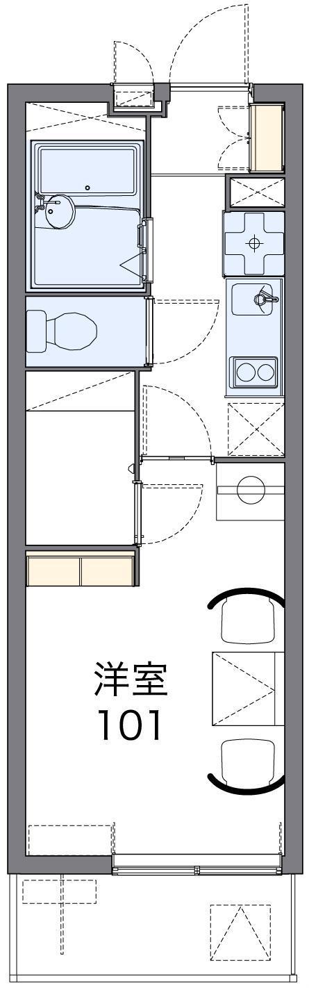 レオパレス田井町(1K/3階)の間取り写真
