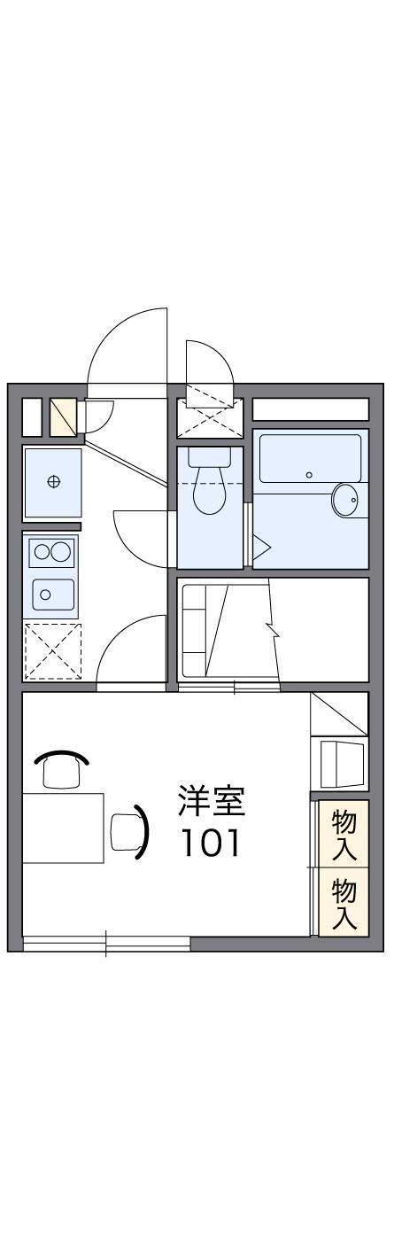 レオパレス香里園(1K/1階)の間取り写真