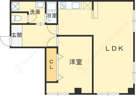 香里さくらハイツⅠ(1LDK/2階)の間取り写真