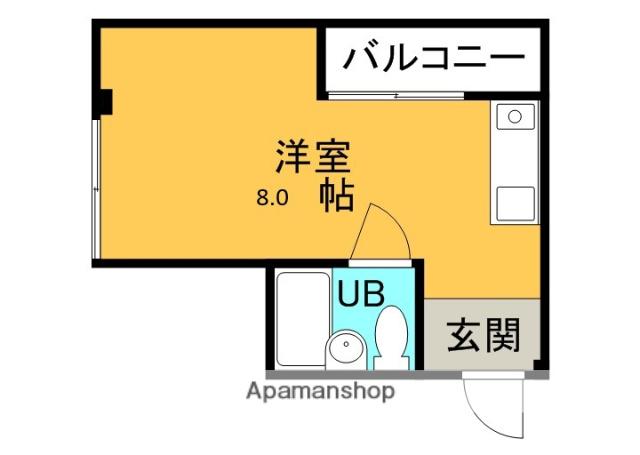 ジョイフル野里(ワンルーム/3階)の間取り写真