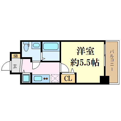 アドバンス新大阪5(1K/13階)の間取り写真