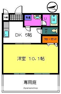 フジパレス美田(1DK/1階)の間取り写真