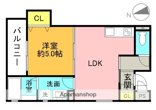 セレニティ池田B棟(1LDK/1階)の間取り写真