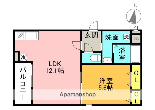 フジパレス畷南野ベータ(1LDK/1階)の間取り写真