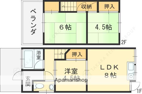 京阪電気鉄道京阪線 寝屋川市駅 徒歩20分 2階建 築40年(3DK)の間取り写真