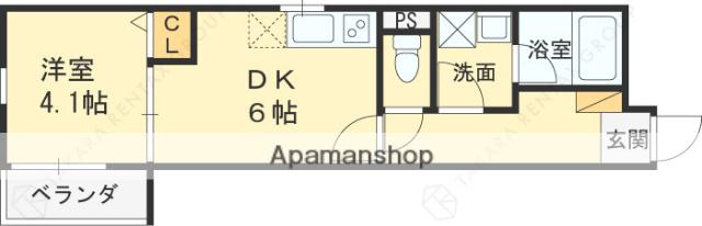 S APT.門真城垣町(1LDK/3階)の間取り写真