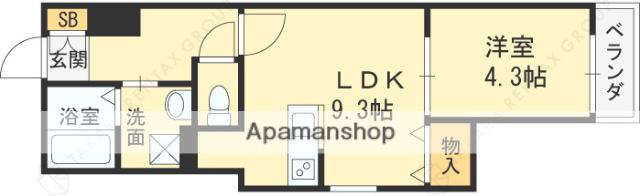 RESIDENCE HARU2(1LDK/1階)の間取り写真