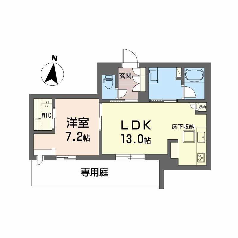 シャーメゾン レソール(1LDK/1階)の間取り写真