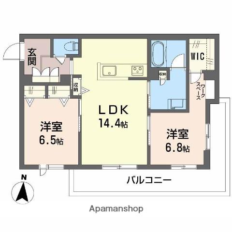 シャーメゾン レソール(2LDK/3階)の間取り写真