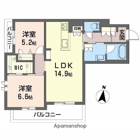 シャーメゾン レソール(2LDK/3階)の間取り写真