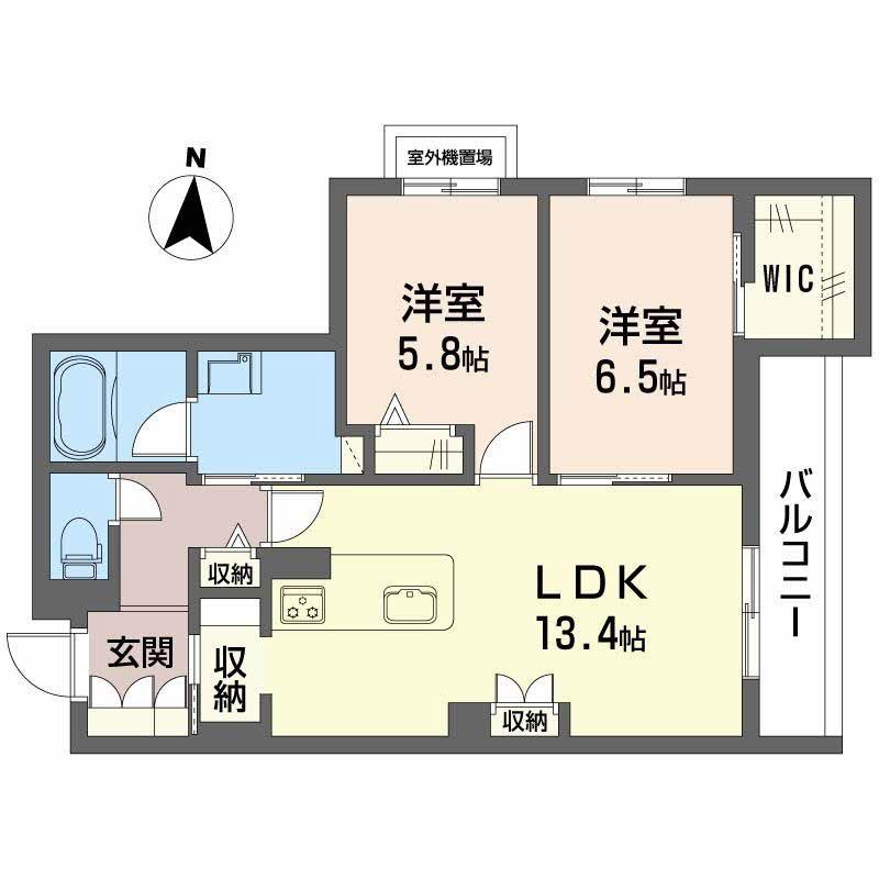 シャーメゾン レソール(2LDK/1階)の間取り写真