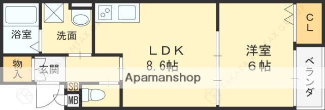 グレートヒルズ8番館(1LDK/3階)の間取り写真