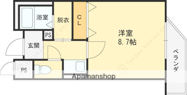 ベルク南野(1K/1階)の間取り写真