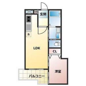 ALEGRIA香里園Ⅱ(1LDK/2階)の間取り写真
