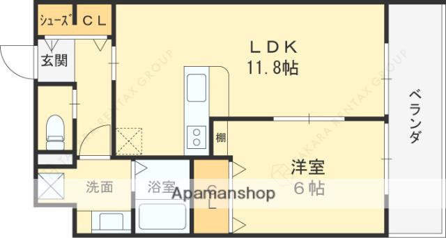 メゾンレヴナ木田町(1LDK/1階)の間取り写真