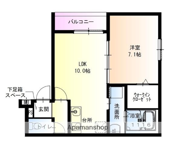フジパレス忍ケ丘Ⅲ番館(1LDK/1階)の間取り写真