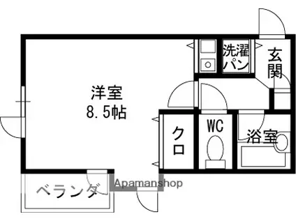 プレジール高槻(ワンルーム/2階)の間取り写真