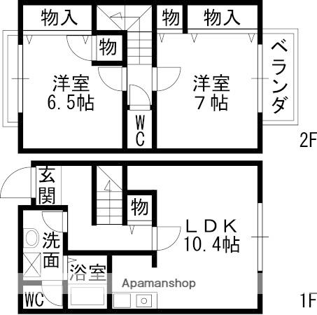 シャレー高槻(2LDK)の間取り写真