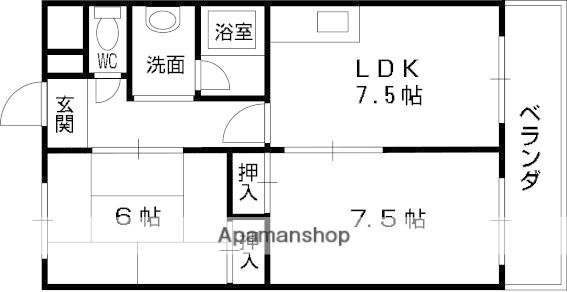 桜代マンション(2DK/2階)の間取り写真