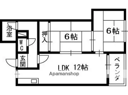 第2マーブルハイツ(1DK/1階)の間取り写真