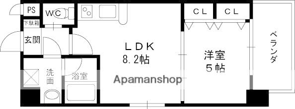 CHOEI65プレジオ中津(1LDK/6階)の間取り写真