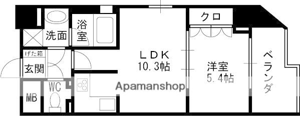 リーガル西天満Ⅲ(1LDK/11階)の間取り写真