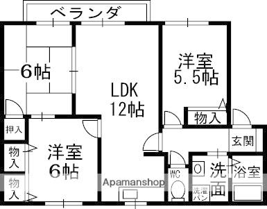 ソレイユルボンⅠ(3LDK/1階)の間取り写真