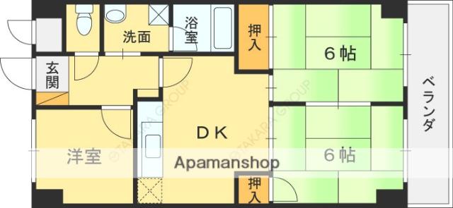 SUNミネマツ(3DK/4階)の間取り写真