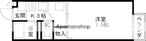 ハイツRICO(1K/1階)の間取り写真