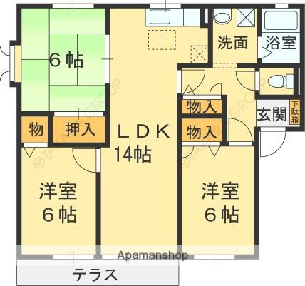 WHITE VILLAGE(3LDK/2階)の間取り写真